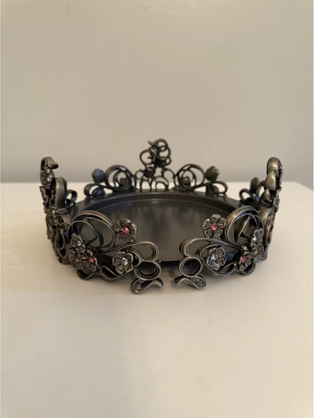 PartyLite Jewels 3-Wick Candle Holder ~ Pewter/Metal ~ NO Box ~ EUC